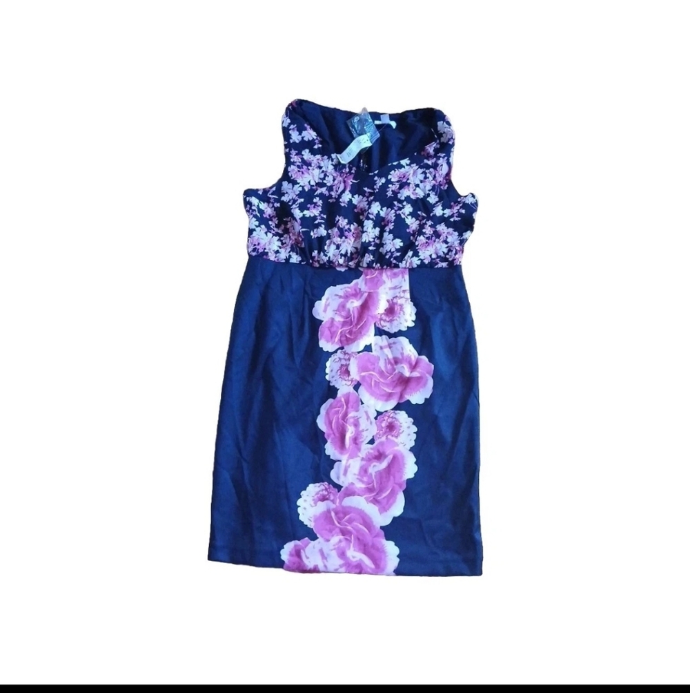 NWT New York & Co. Pink and Black Floral Dress ■ Size L